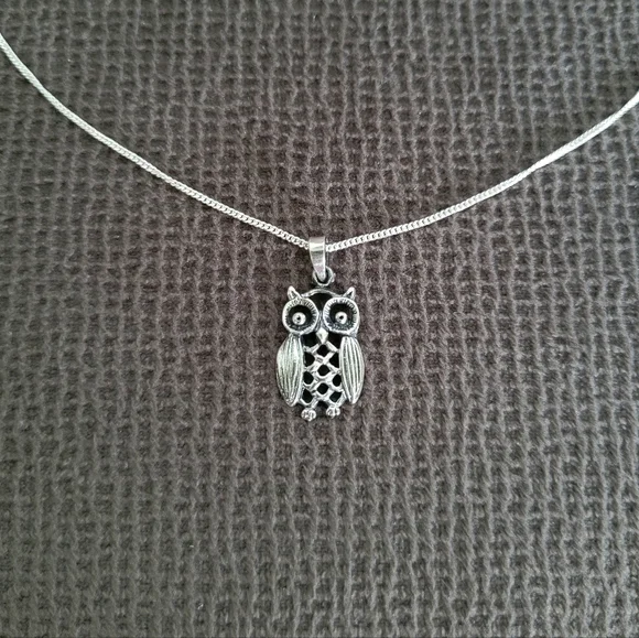 Bonny Jewelry Silver🤍 Owl🦉 Pendant Necklace - NIB - Picture 14 of 16